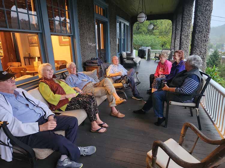 group on porch